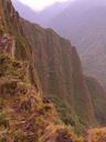 Just a small, small part of the staircase going up the cliffs of Huayna Picchu to its peak.